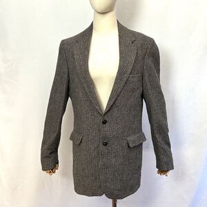 90s Woodmere Grey Brown Wool Tweed Oversized Blazer